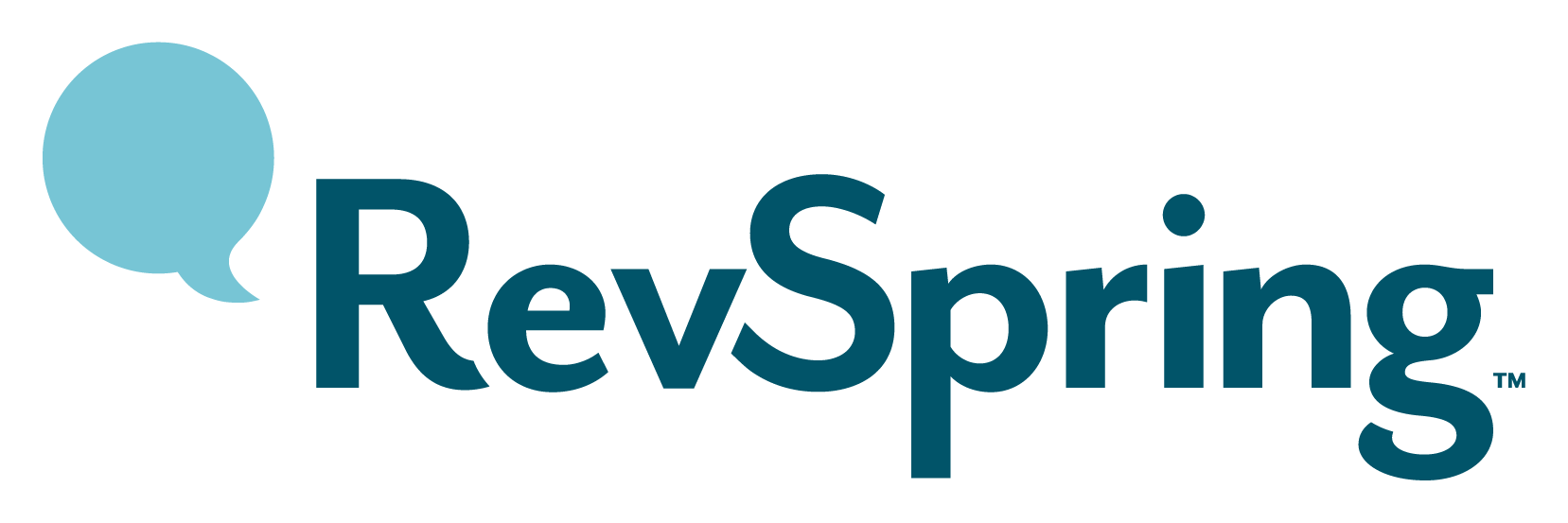 logo of a speech bubble and the words REvSpring in dark green