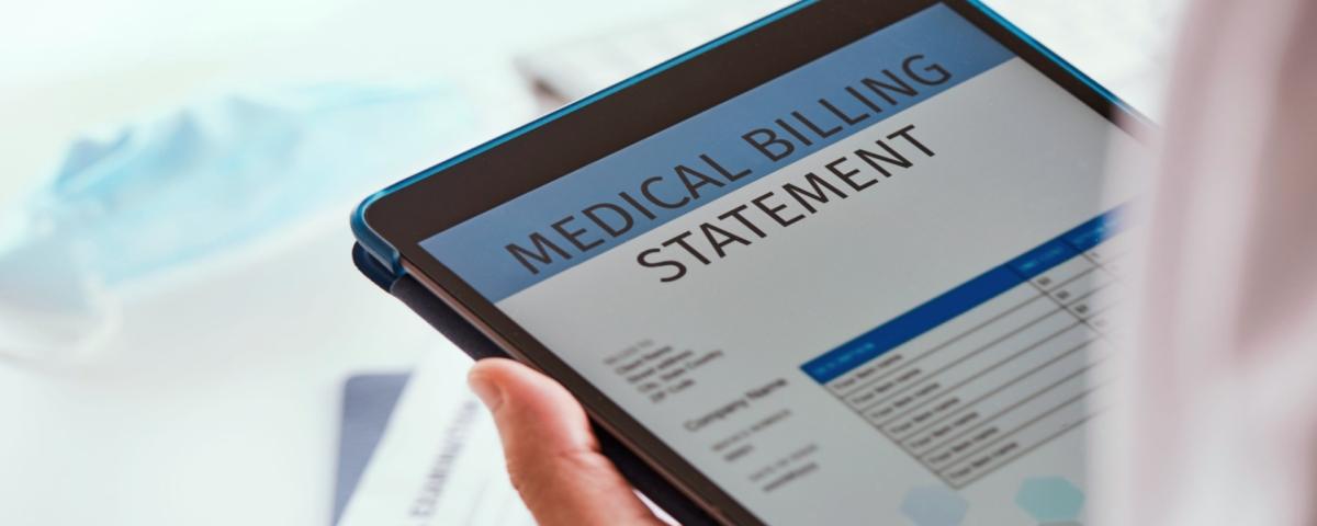 doctor looking at medical billing statement