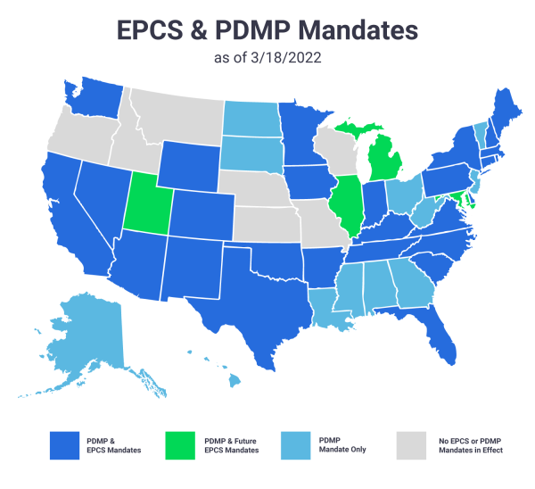 EPCS mandates map