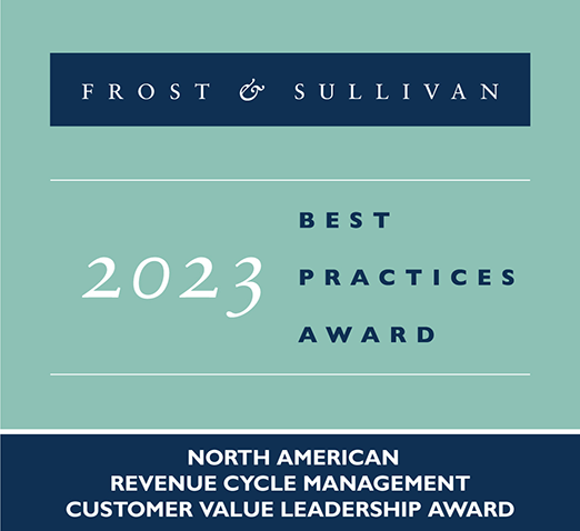 Frost and Sullivan 2023 North American Revenue Cycle Management Customer Value Leadership Award