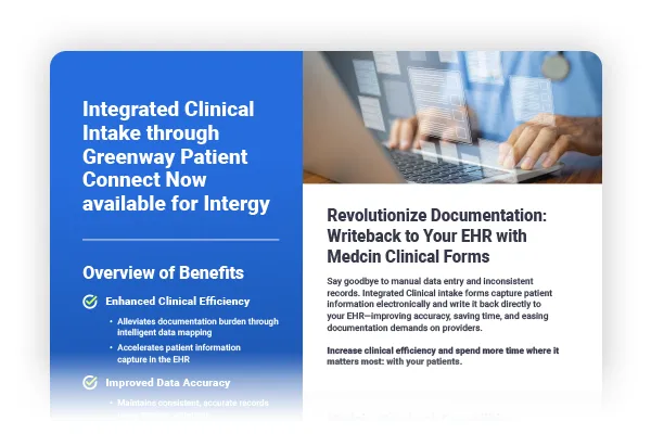 preview of integrated clinical intake benefit overview