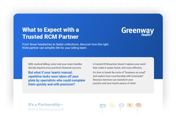 image of a brochure about What to expect with a trusted RCM Partner