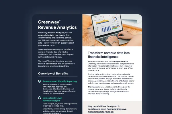 preview of a document with Greenway Revenue Analytics as the title
