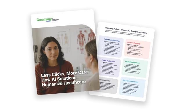 2 pages of a document with a photo on one page and multiple colors on the other outlining AI care options
