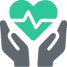 icon of 2 hands holding a heart