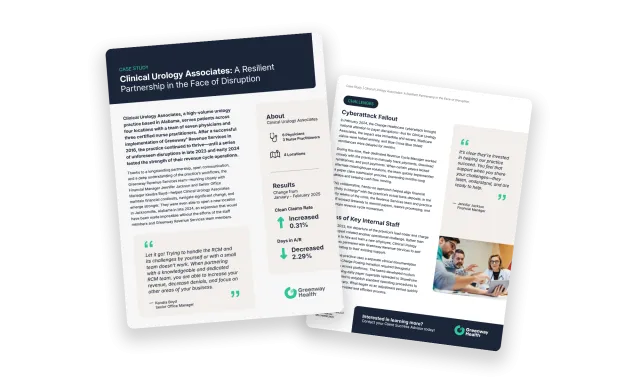 2 pages of a case study about Clinical urology associates
