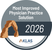 badge for the KLAS most improved physician practice solution 2026